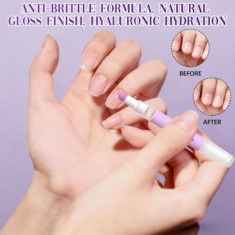 2Pcs 2-in-1 Cuticle Oil Pusher Pen,2026 New Ceramic Cuticle Pusher & Oil Pen,Cuticle Oil Nail Care Pen - Gentle Cuticle Remover for Dry & Damaged Nails,Hangnails,Moisturize Strengthen Brighten