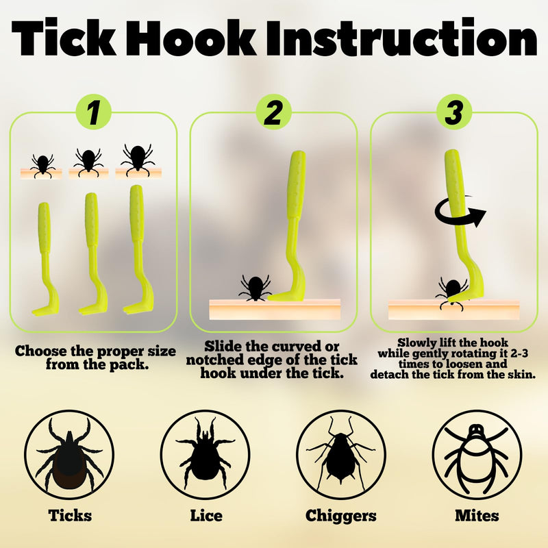 6 pieces chemical-free tick remover set, painless tick hook, tool for removing ticks, safe multifunctional tick tweezers, tick tweezers with storage case for cats and dogs - BeesActive Australia