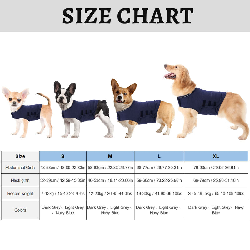 Ruiqas Dog Anxiety Jacket Calming Coat Anxiety Relief Vest Dog Foil for Anxiety Relief Navy Blue S - BeesActive Australia