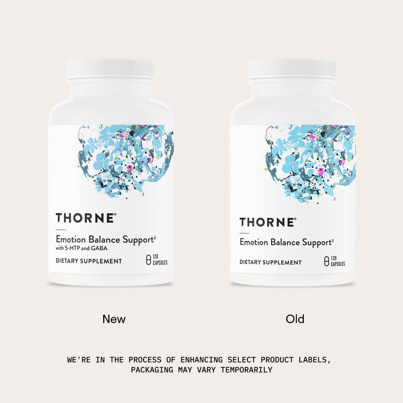 THORNE - Emotion Balance Support - Supports Mood & Stress Management* - Vitamins B6, B12 & C, 5-HTP, GABA, Rhodiola, Folate (5-MTHF) & L-Tyrosine - Third-Party Certified - Gluten-Free - 120 Capsules