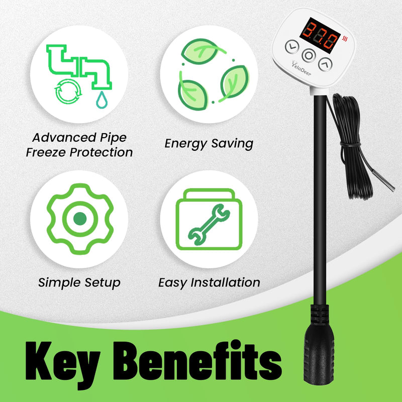 Digital Temperature Controller Outlet, Plug in Thermostat Switch 34-140°F, Timer Range 0h-10h,for Pipe Heating Reptile Greenhouse Aquarium Brewing Seedling Breeding and Hatching 110-120V 10A - BeesActive Australia