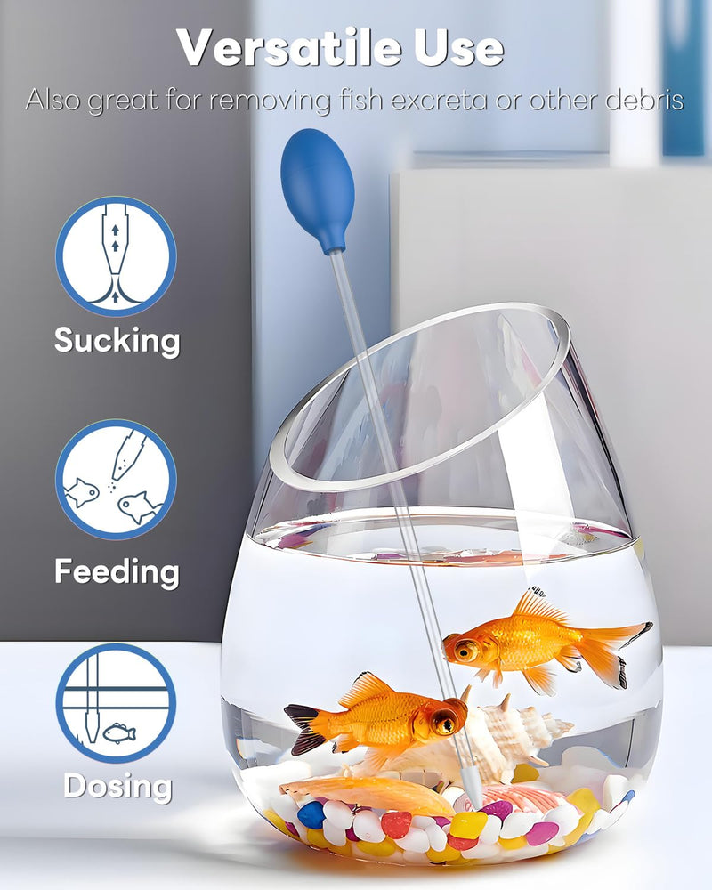 Pawfly Aquarium Coral Feeder 15.7 Inch Long Pipette for Fish Tank Coral Food Feeder Manual Coral Feeding Tube Fish Excreta Cleaner Long Acrylic Syringe for Reef Marine Fish Shrimp Aquatic Plants 15.7 Inches Blue - BeesActive Australia