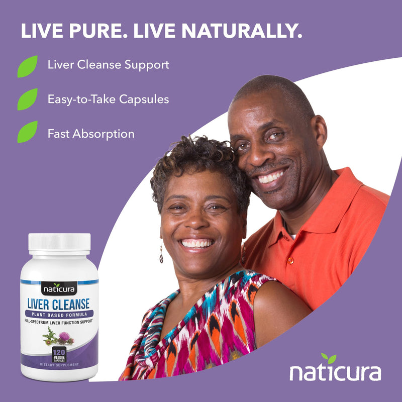 Liver Cleanse Plant-Based Formula - Vegan Full Spectrum Supplement with Milk Thistle, Vitamin C and Zinc for Liver Function and Immune Support - 120 Capsules - No Fillers or GMO - Made in USA