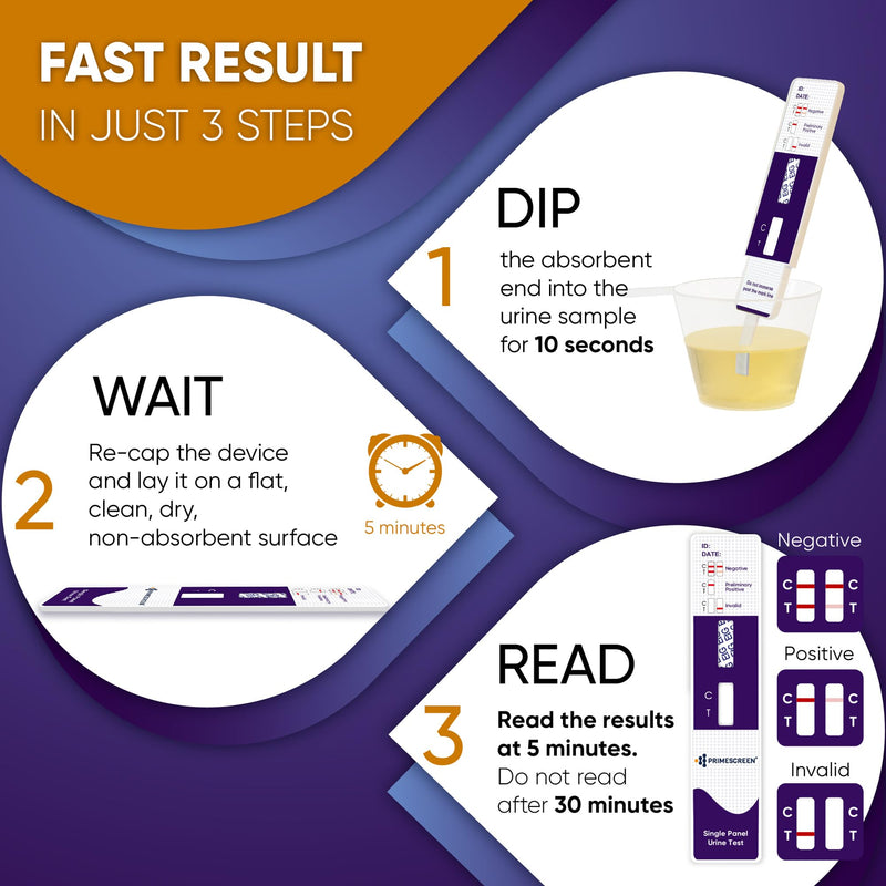 Prime Screen Alcohol ETG Urine Test 10 Pack - at Home Rapid Testing Dip Card Kit - 80 Hour Low Cut-Off 300 ng/mL - WETG-114