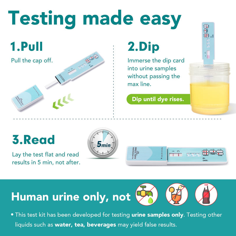 Easy@Home THC Drug Test Kit - Marijuana/Weed Urine Tests for Home Use (16 Pack), 50ng/ml Cutoff Level THC Single Panel Testing Kits, #EDTH-114 16 Pack - BeesActive Australia
