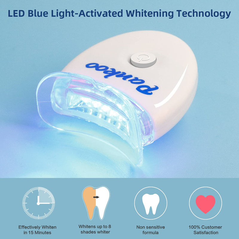 Teeth Whitening Kit with LED Light, 10X Teeth Whitening Gels, 2X Silicone Mouth Trays, Whiten Effectively in 15 Minutes Without Sensitivity, 1-9 Shades Whiter in 1-2 Weeks, 2-3X Faster Than Strips - BeesActive Australia