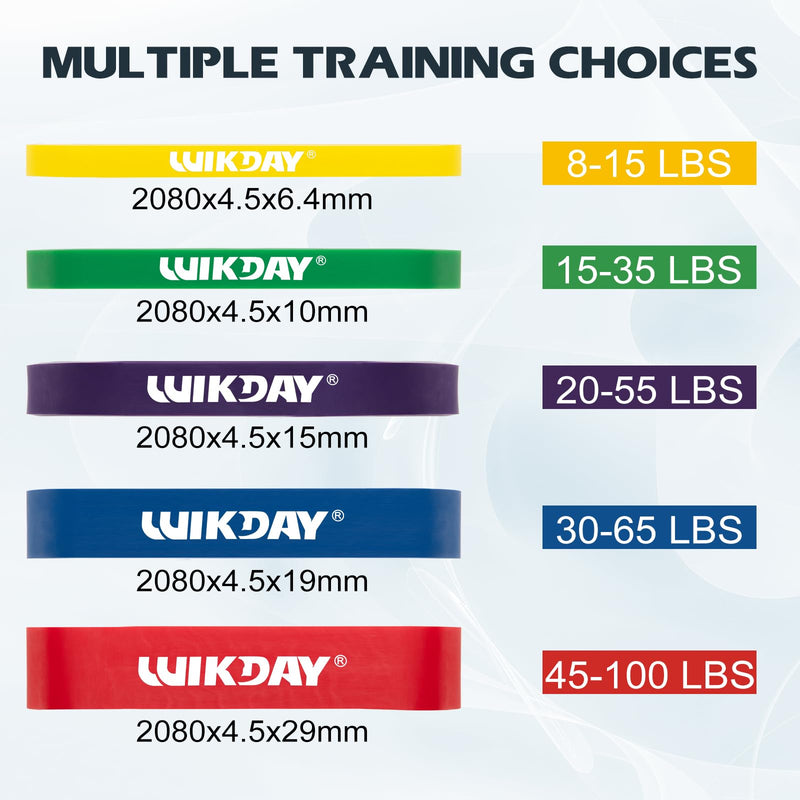 Resistance Bands for Working Out, Exercise Bands, Workout Bands, Pull Up Assistance Bands for Body Stretching Training Physical Therapy Muscle Training for Men & Women 01 Multicolour 8-100 lbs