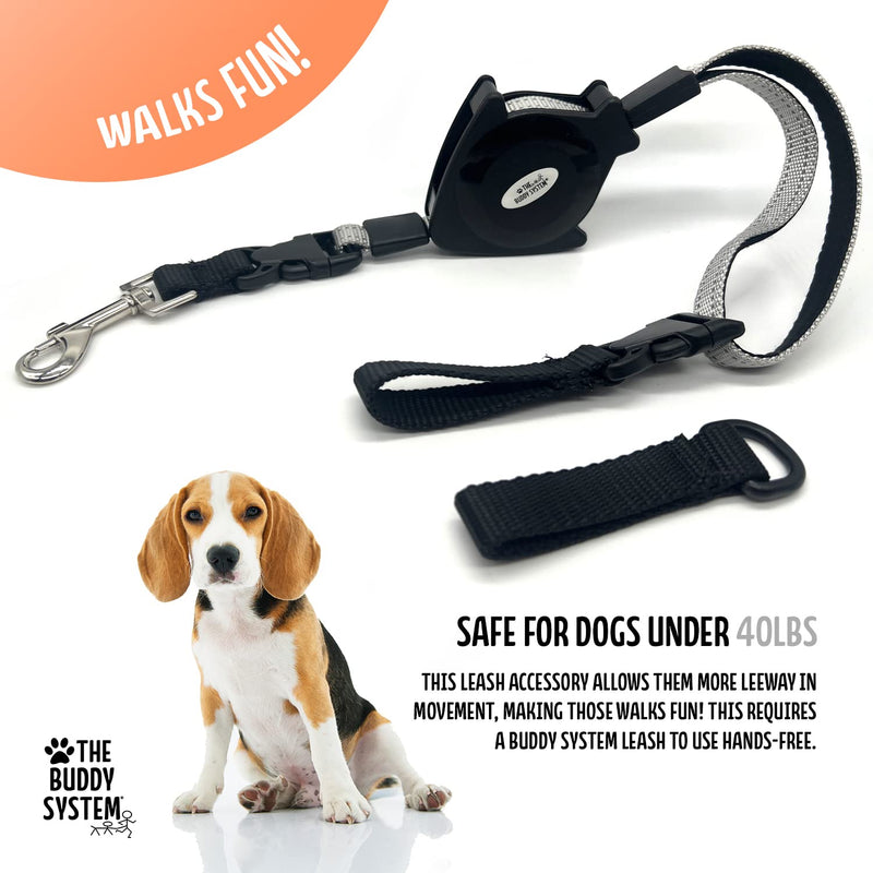 The Buddy System Retract A Buddy - Retractable Hands Free Waist Belt Leash for Walking, Jogging, Running, Hiking and Training Small Dogs Retractable leash Small Dog Black - BeesActive Australia