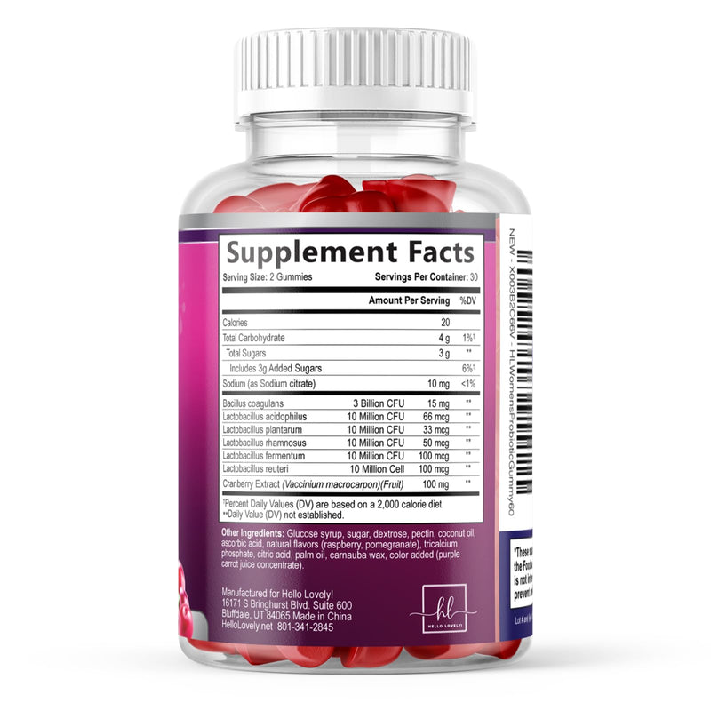 Probiotics for Women Gummies with Cranberry - 6 Premium Strains for PH Balance - Women Probiotics for Digestive Health, Vaginal & Immune Support, Women's Probiotic Feminine Health Gummy - 60 Gummies 60 Count (Pack of 1)