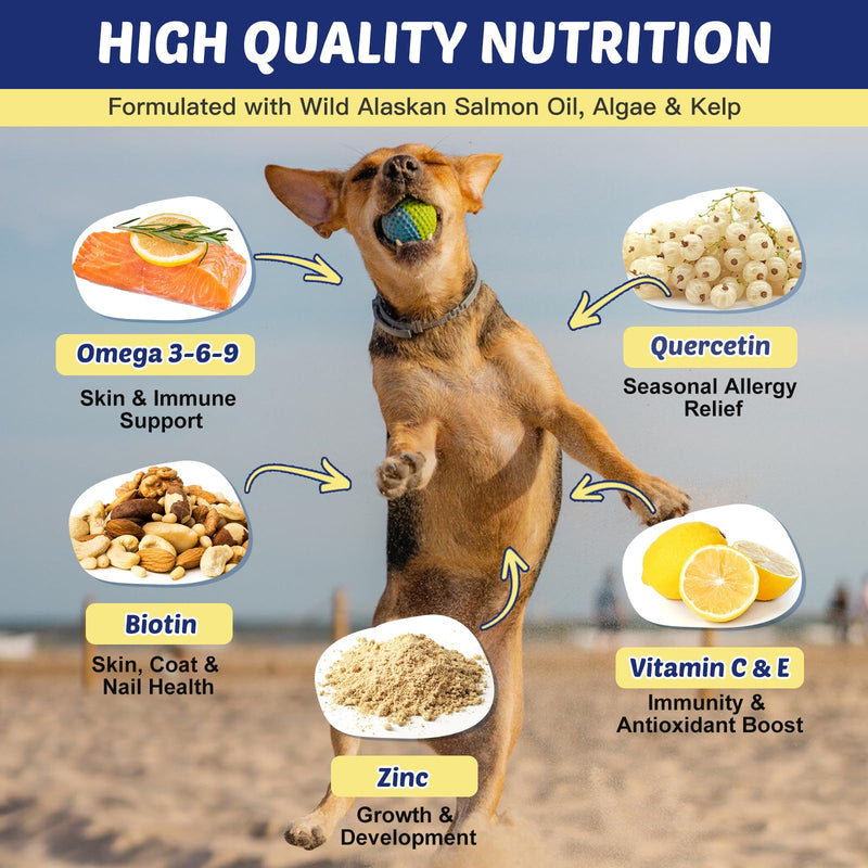 ZEBORA Probiotics for Dogs, Omega 3 Fish Oil for Dogs Skin and Coat