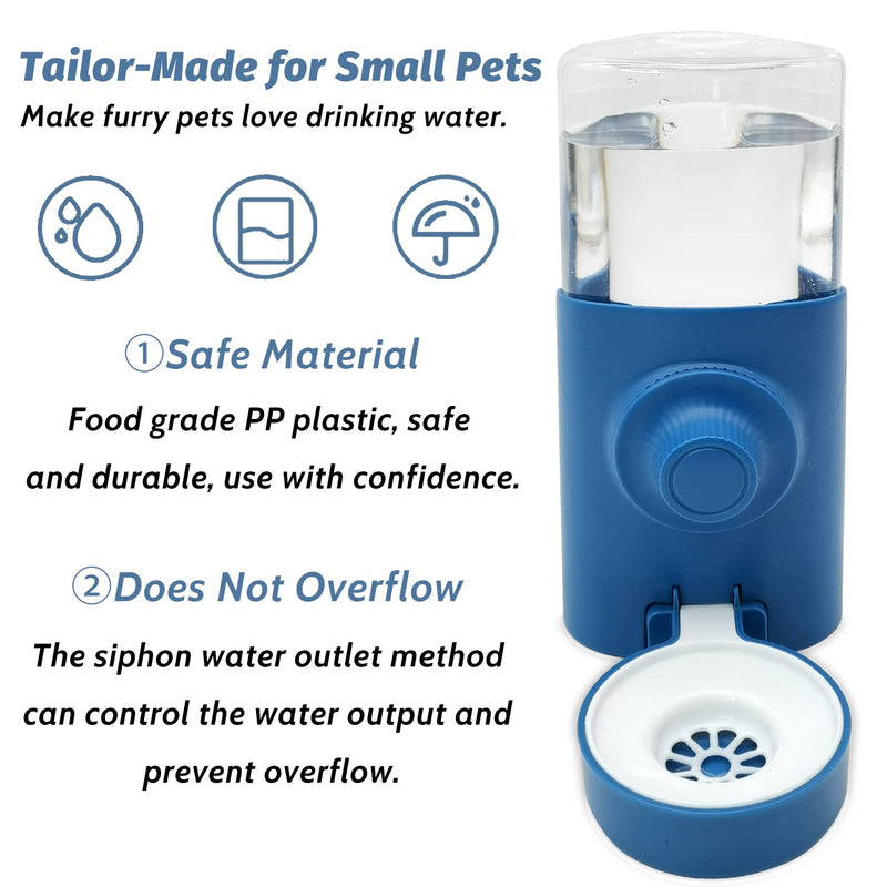 Fhiny Rabbit Water Bottle No Drip, 2 PCS Hanging Guinea Pig Water Dispenser 600ml Small Animal Gravity Automatic Water Feeder for Bunny Guinea Pigs Chinchillas Hedgehogs Ferrets Squirrels (Blue) Blue - BeesActive Australia