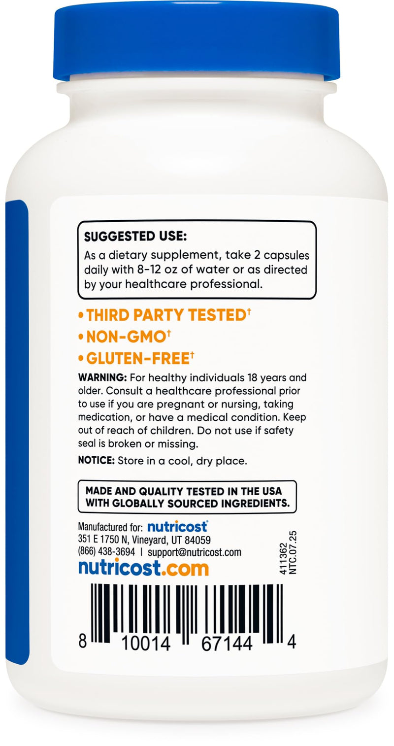Nutricost L-Carnitine Tartrate 1000mg, 120 Capsules, 60 Servings | 500mg Per Capsule 120 Count (Pack of 1)