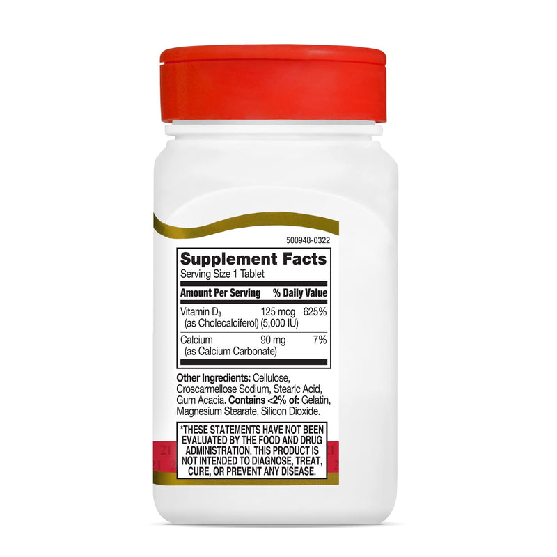 21st Century D 5000 IU Tablets, 110 Count (Pack of 3) 110 Count (Pack of 3)