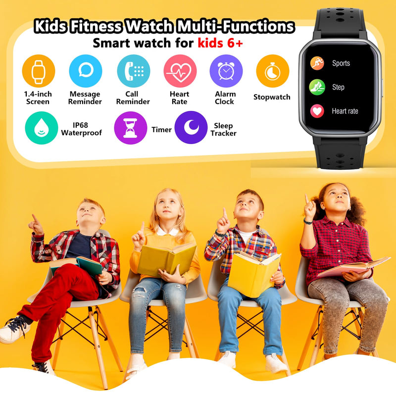 JOYELE Smart Watch for Kids Teens, Fitness Tracker Boy Girls Watch with 19 Sport Modes, Pedometer, Sleep Monitor, Kids Watch Birthday Gifts Toy Gift for Girls Boys 6-16 (Black) Black