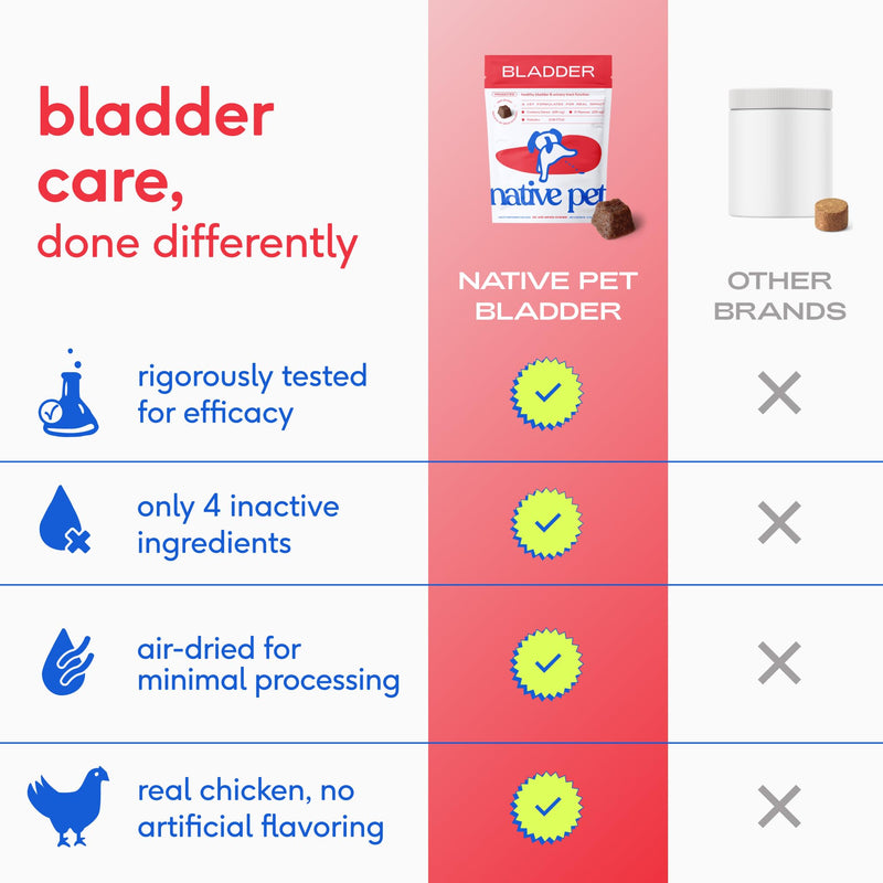 Native Pet Bladder & Immune Support Bundle: Bladder Chews for Dogs (30 Air-Dried Chews) & The Daily Dog Multivitamins (30 Scoops) - UTI Treatment & Prevention Plus 11-in-1 Multivitamin for Pups