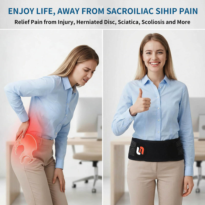 SUNFATT Sacroiliac SI Joint Belt for Women,Hip Brace for Women and Men Pain Relief & Stabilization,Plus Size Lower Back Support for Sciatica,Pelvis,SI Joint & Hip Pain (Fits Hip 43"-57") 4.7'' wide,43-57" Hip 43-57" Hip