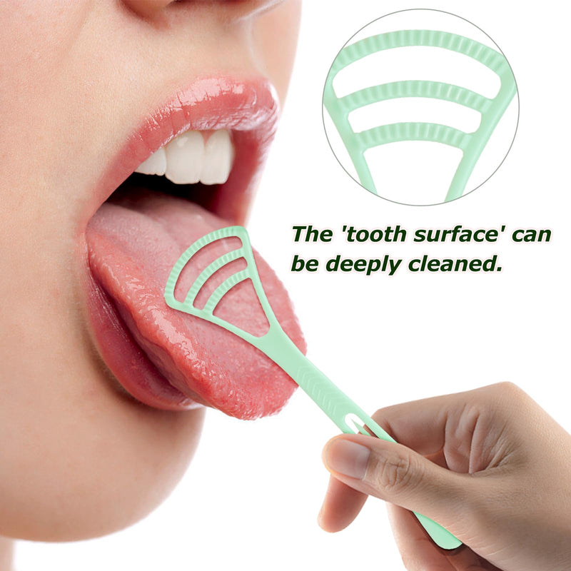 100 Counts Disposable Tongue Scraper with Dental Picks, Plastic Tongue Scrubber,BPA Free Tongue Cleaner Scrapers, Reduce Bad Breath and Fresh Breath(Green) 100 Counts,Green Tongue Scrapers