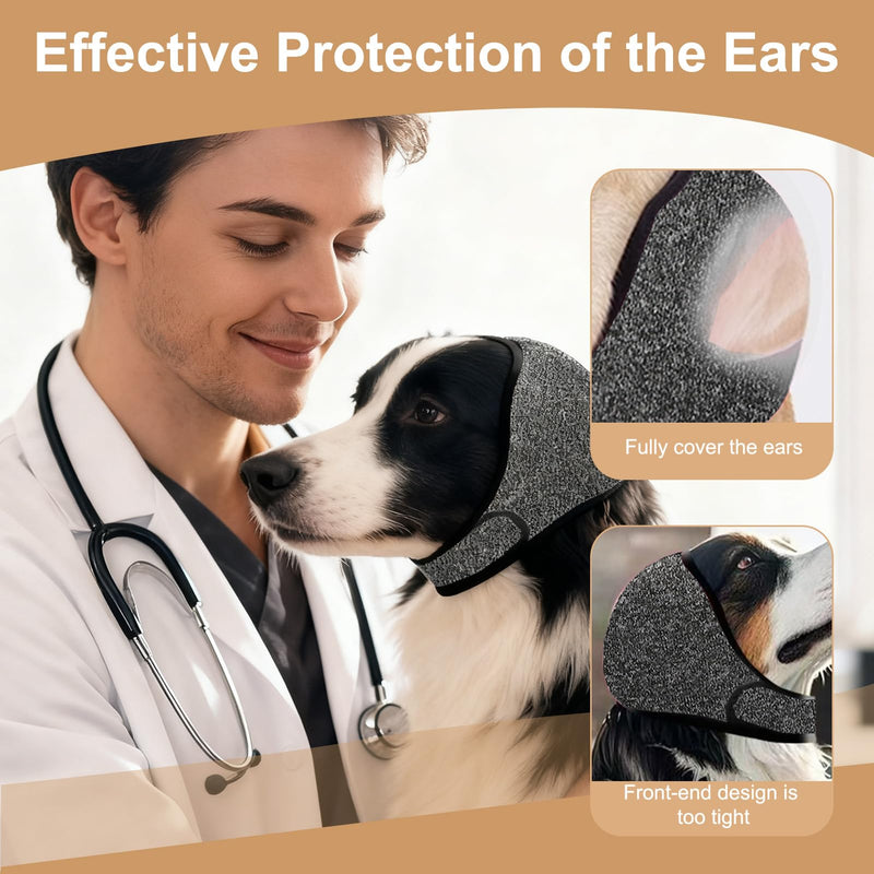 Dog Ear Protection Cover, Adjustable Noise Protection Ear Muffs with Comfortable Hood Design for Bathing, Grooming, Thunder and Fireworks Anxiety Relief for Dogs