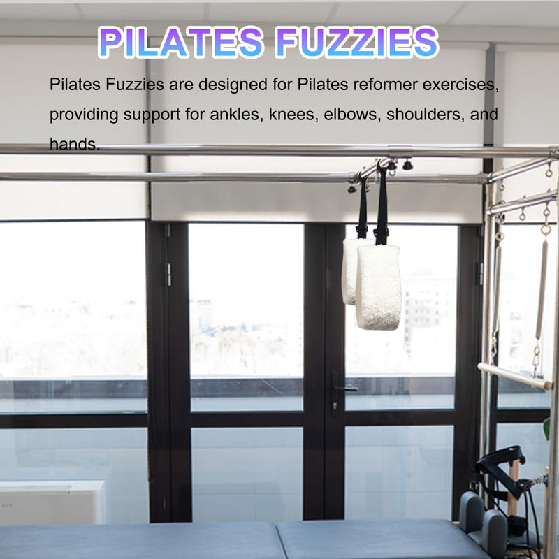 Adjustable Pilates Fuzzies Straps - Premium Plush Cuffs for Pilates Cadillac Reformer, Pilates Equipment for Home and Studio, Provides Comfort, Stability, and Support During Workouts