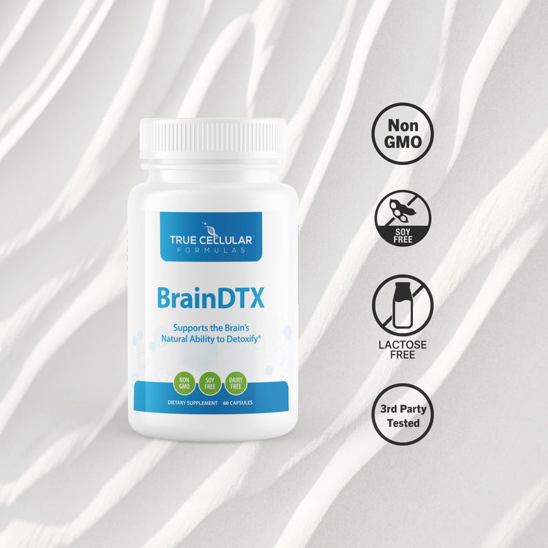 True Cellular Formulas BrainDTX - Supports Cognitive Function, Focus & Mental Clarity - Promotes Clear Thinking & Memory - with Alpha Lipoic Acid & Biotin - Antioxidant Support - 60 Capsules