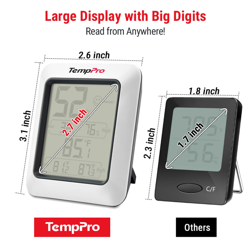 TempPro TP50 Digital Hygrometer Indoor Thermometer Room Thermometer and Humidity Gauge with Temperature Humidity Monitor(Previously ThermoPro) 1 Classic