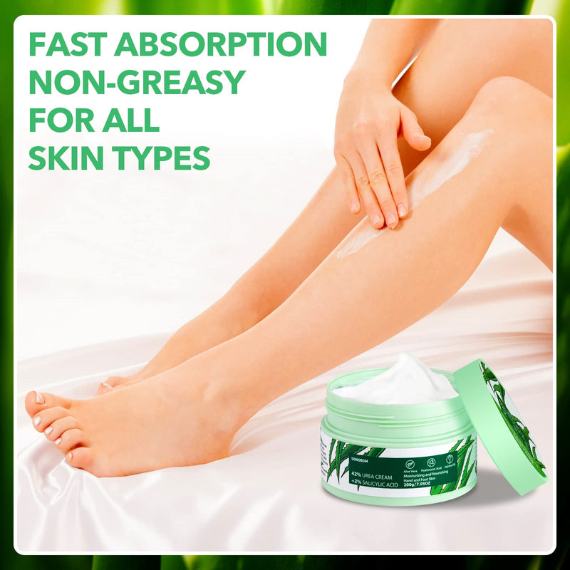 Urea Cream 42 Percent for Feet 7.0 Oz, 2% Salicylic Acid, Aloe Vera, Hyaluronic Acid , Deeply Moisturize Skin Cream For Dry Cracked Feet, Hands, Heels, Elbows, Nails, Knees, Intensive Moisturizes & - BeesActive Australia