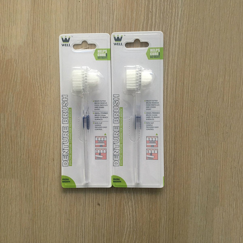 Healifty Denture Brush False Teeth Cleaning Tool Double-Sided Toothbrush 3pcs - BeesActive Australia