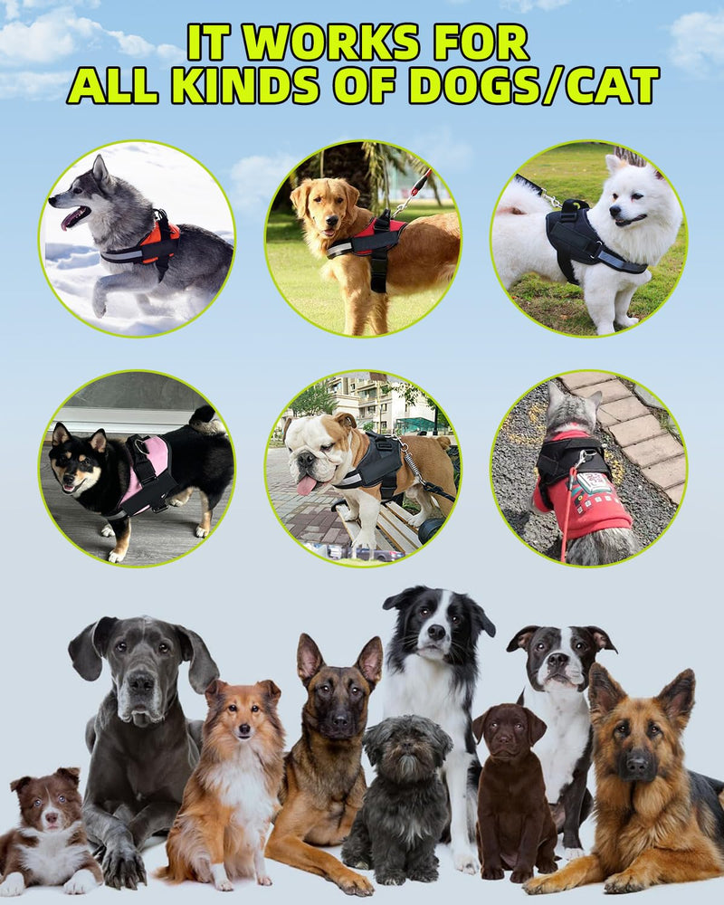 No Choke Dog Harness, No-Pull Reflective Dog Vest, Breathable Adjustable Pet Harness with Handle for Small, Dogs Outdoor Easy Walk, No Pull Harness(Black, Small) - BeesActive Australia