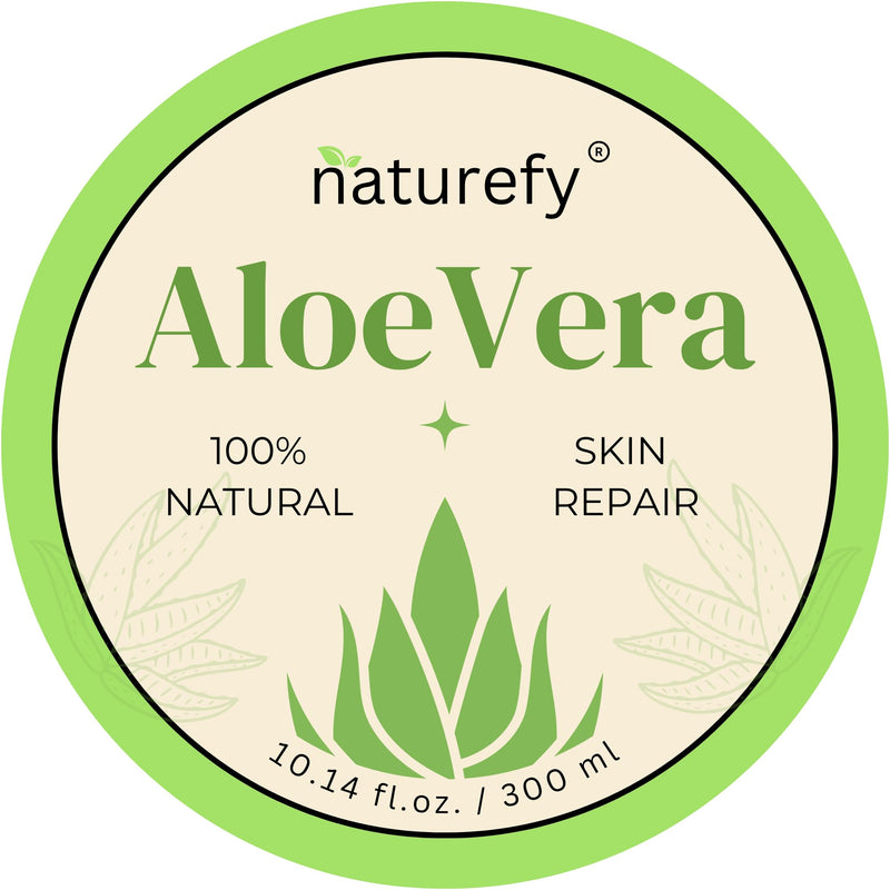 Aloe Vera Gel | 100% Pure & Organic | Farm Fresh Aloe Vera Pulp Extract with Jojoba Oil, Glycerine & Vitamin E | Hydrating, Soothing & Skin Repair Gel for Face, Hair & Body | 10.14 fl.oz.