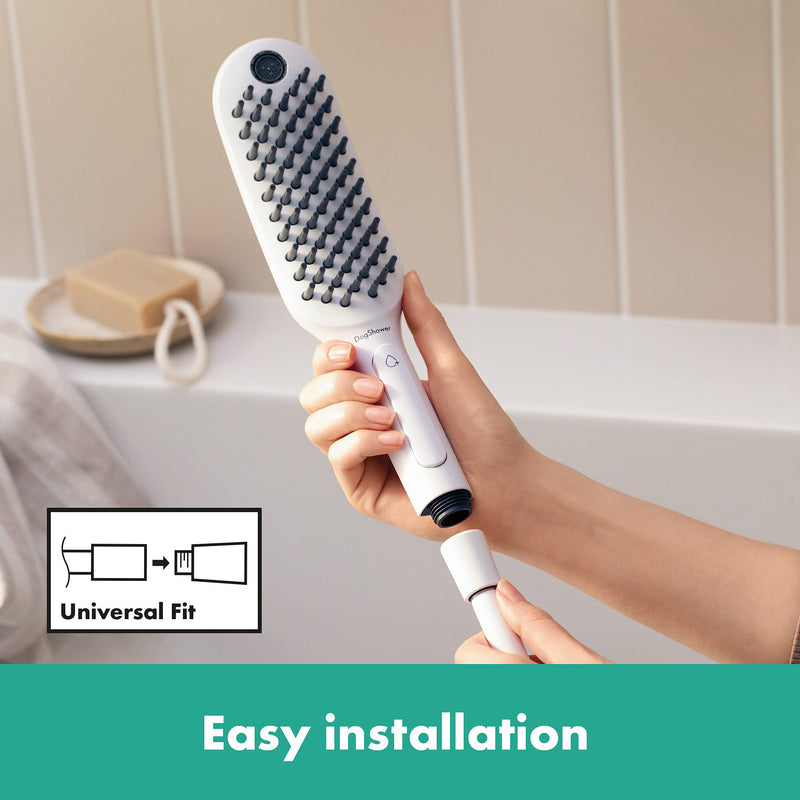 hansgrohe DogShower - dog shower with 3 jet types, shower head for dogs for grooming with petting nubs, 26640700, matt white matt white dog shower - BeesActive Australia