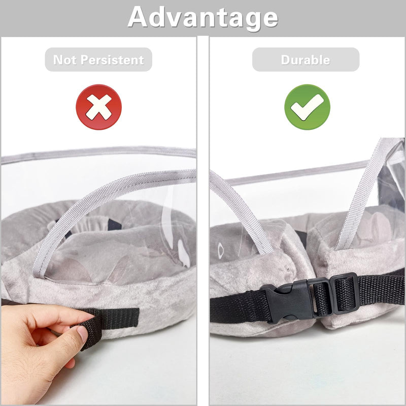Winmany Inflatable Collar for Dogs Cats Protective Cone Recovery Collar Post Surgery Neuter Adjustable Pet Donut Collar with Baffle Prevents Biting and Scratching (Grey, XL) Grey - BeesActive Australia