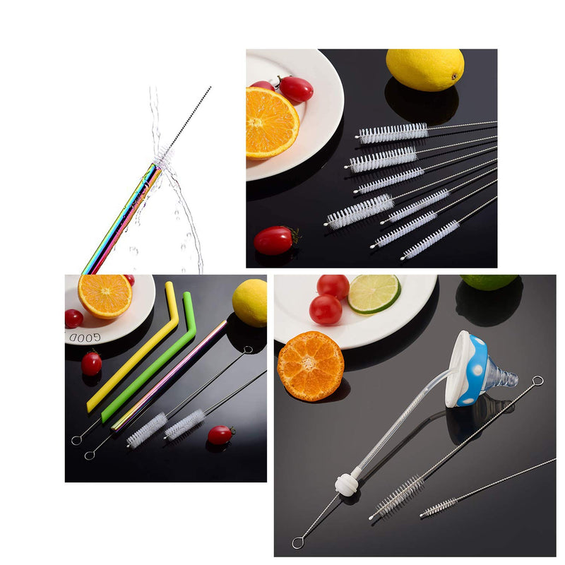 Long Straw Brush, Nylon Pipe Tube Cleaner 8-ihch 10 Different Diameters Set of 10 - BeesActive Australia