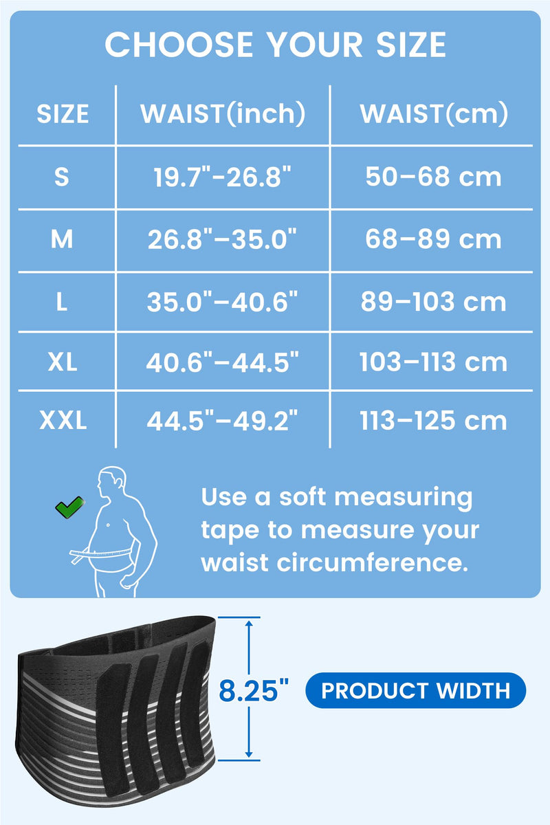 VELPEAU One-Piece Molding Lumbar Support Brace for Back Pain, Sciatica, Scoliosis, Herniated Disc - Adjustable Straps, Highly Breathable Fabric - For Men & Women - Fits 44-52″ Waist (Comfort Version, X-Large) - BeesActive Australia