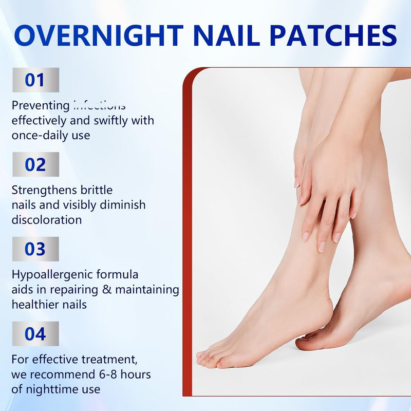 Toenail Treatment Extra Strength - Nighttime Nail Patches,Overnight Toe Nail Treatments for Damaged Nails Foot Nails Repair and Care (42Pcs) 42Pcs