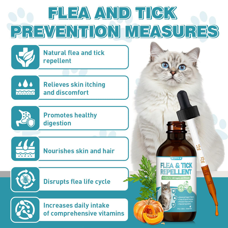 Natural Cat Care Drops Cat Health Supplement Drops Skin Itch Relief Shiny Coat with Omega-3 & Chicken Flavor Suitable for All Breeds of Cats 2 Fl Oz 2 Pack