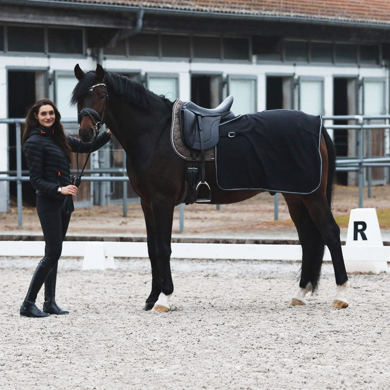 HORZE Kiel Fleece Quarter Sheet - Black - Horse - BeesActive Australia