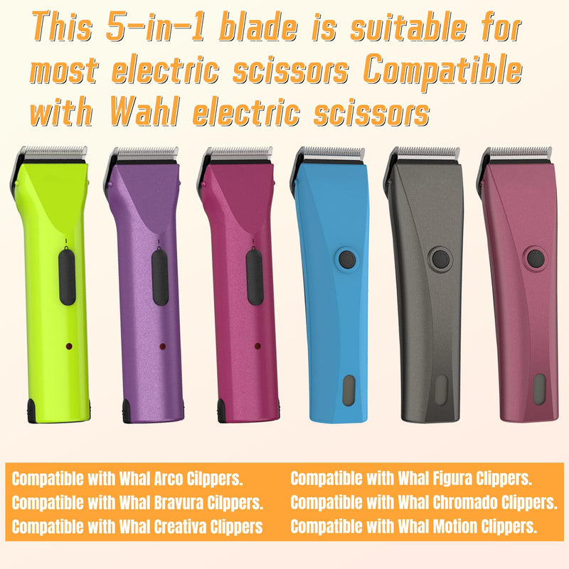 Professional Animal 5-in-1 Adjustable Blade Compatible with WAHL Arco, Bravura, Chromado, Creativa, Figura, and Motion Pet, Dog, and Horse Clippers, Replacement for WAHL-Fine (2179-301). Silver-3Pcs 3 Pack - BeesActive Australia