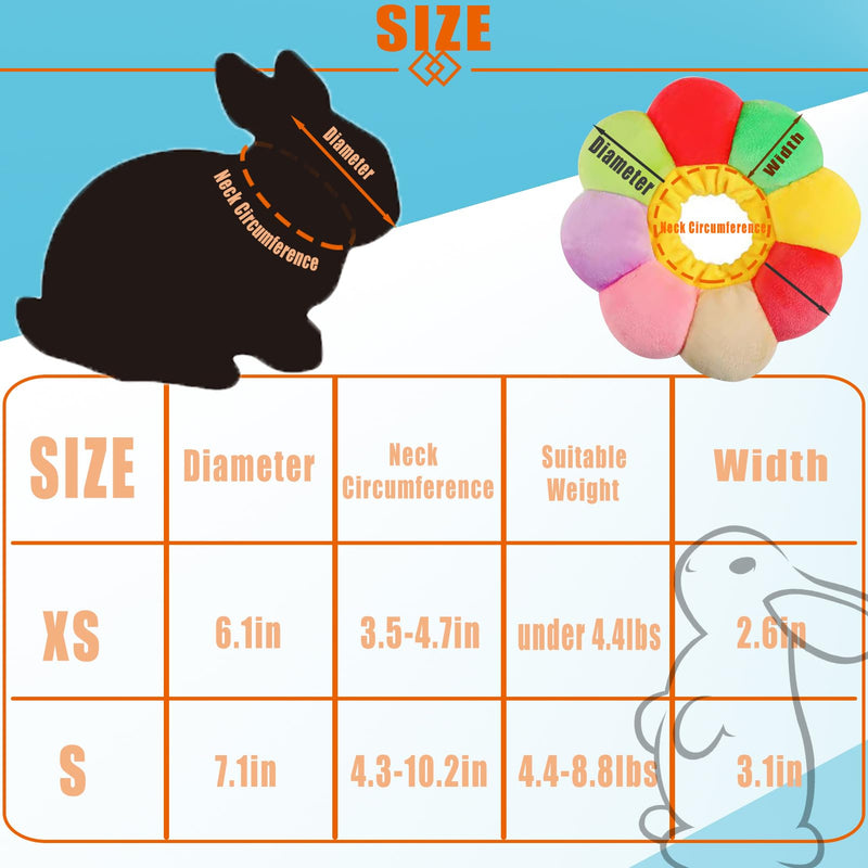 Adjustable Rabbit Cone, E-Collar for Kittens Puppies After Surgery Wound Care, Small Pet Soft Elizabeth Medical Cone Colorful Flower Shaped,(XS) XS - PawsPlanet Australia