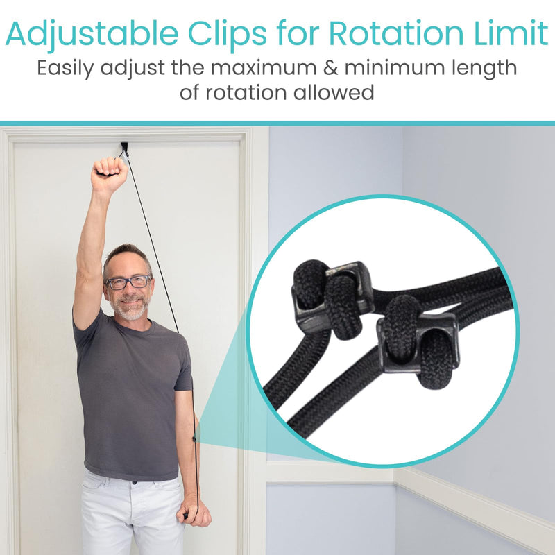 Vive Shoulder Pulley for Physical Therapy - Over the Door Pulley for Frozen Shoulder Rehab - Exercise & Workout Equipment, Overhead Doorway System - Rotator Cuff & Arm Injuries - Impingement Treatment Fabric Door Anchor - BeesActive Australia