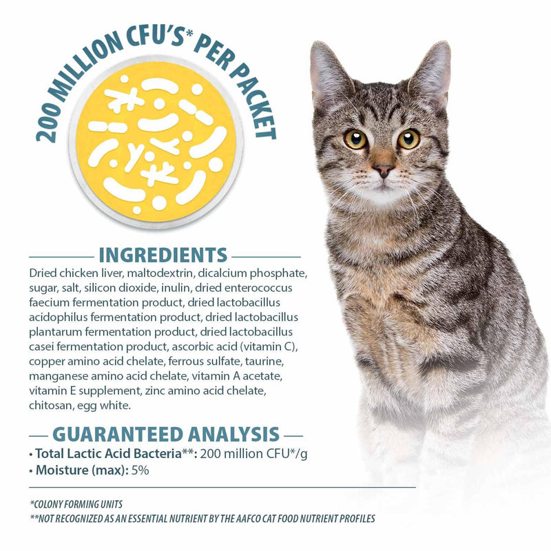 Pet's Choice Gut Instincts Probiotic Supplement Powder Packets for Cats, 30 ct, Veterinary Formulated Cat Probiotics with Vitamins for Gut Health, Digestive Balance, Diarrhea Support, Chicken Flavor 30 count