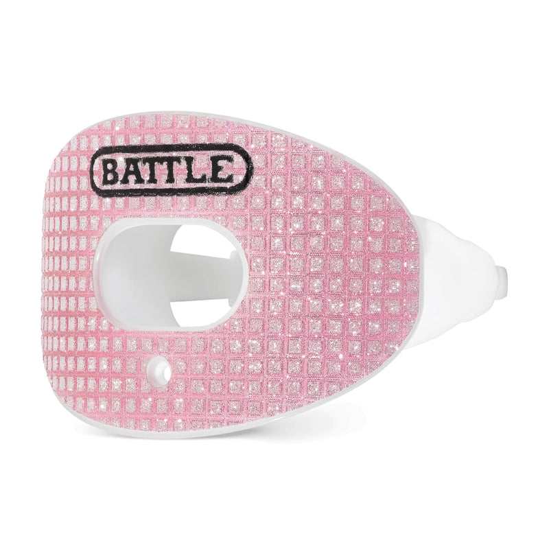 Battle Sports 3D Diamond Oxygen Football Mouthguard - Superior Airflow & Better Performance, Maximum Protection & Breathability Football Mouthpiece, Works with Braces - Rose