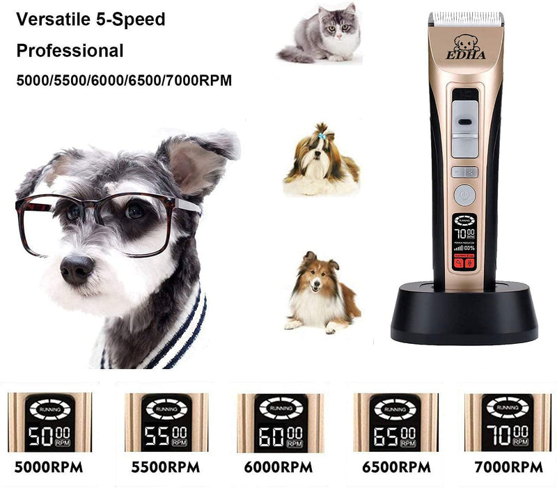 EDHA Dog Clipper - Animal Hair Clipper Kit 5-Speed Clipper for Dog Cats Wireless Pet Hair Trimmer Animal Clipper Hair Clipper Dog Cat P-005 - BeesActive Australia