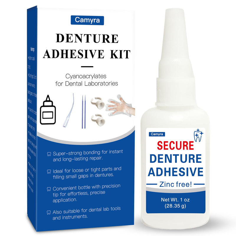 Dental Lab Instant Bonding Dental Glue (1 oz), Repair Cracks, Secure Loose & Broken Teeth, Super-Strong Denture Adhesive, Lasting for Days to Weeks, Clear Color, Non-Irritating Odor - BeesActive Australia