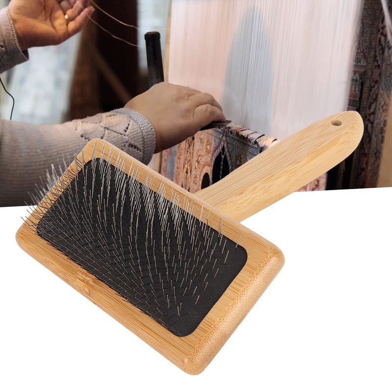Slicker Brush, Macrame Comb, Easy to Clean, Finely Polished, Fast Brushing, Gentle Curves, Cushion with Hole for Cats (L) L - BeesActive Australia