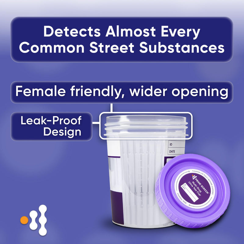 [5 Pack] Prime Screen Multi Drug Urine Test Cup -6 Panel (BZO,COC,mAMP,OPI, OXY,THC) C-CUP-TDOA-564 5 - BeesActive Australia