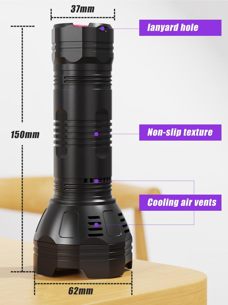 UV Blacklight Flashlights Rechargeable 365nm + 395nm 51 LEDs, Black Light for Pet Urine Detection Cat Dogs, Ultraviolet Flashlight for Resin Scorpion Bed Bugs Handheld Black Light Battery Built-in CL4000 - BeesActive Australia
