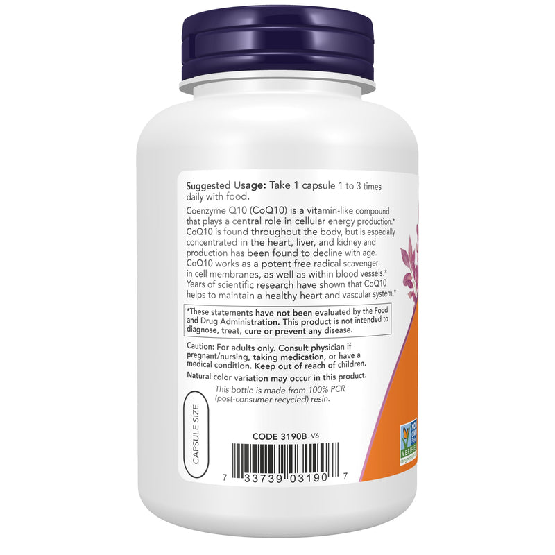 NOW Supplements, CoQ10 30 mg, Pharmaceutical Grade, All-Trans Form produced by Fermentation, 240 Veg Capsules 240 Count (Pack of 1)