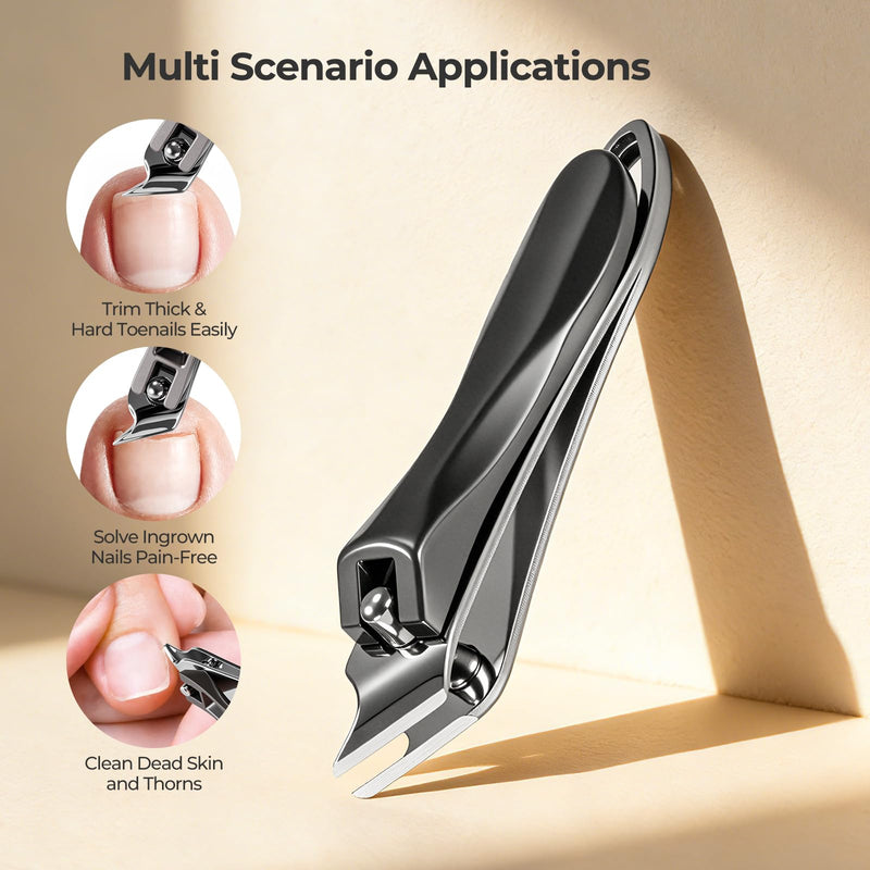 5-in-1 Electric Nail Clippers for Seniors, Electric Nail Trimmer for Adults & Babies | Magnifier, Dual-Blade, 3-Speed Gears, LED Light, Storage Box, 90-Min Runtime, Slanted Nail Clipper Included White - BeesActive Australia