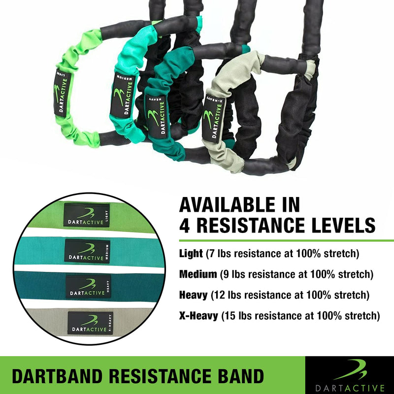 DartBand Premium Resistance Bands with Handles,Door Anchor,and Carabiner Clip for Athletic Training,Rehab,Strength Training,Yoga,Physical Therapy,Home Workout Solution-Medium Resistance Light Resistance