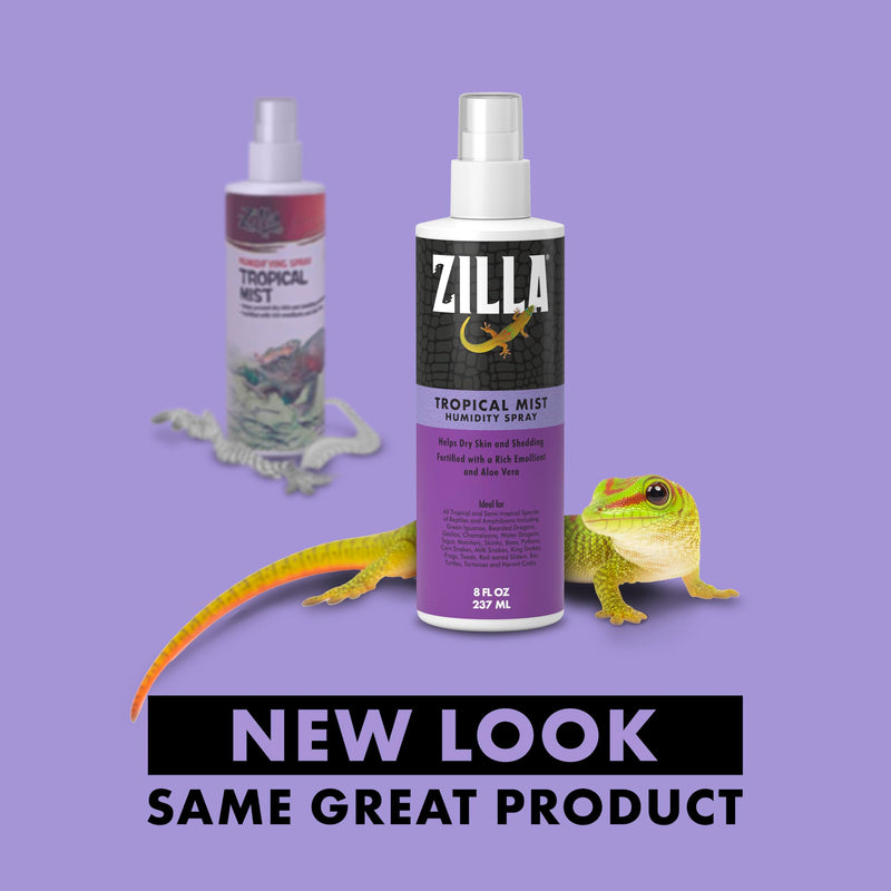 Zilla Tropical Mist Humidity Spray, Ideal for All Tropical Reptiles and Amphibians, Fortified with Aloe Vera 8 Fluid Ounces - PawsPlanet Australia